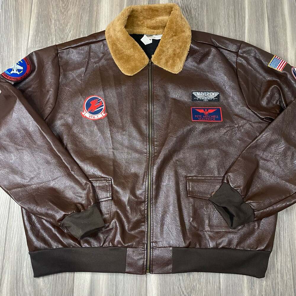 Top Gun Maverick Adult Faux Leather Bomber Jacket Costume XXL Halloween